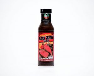 Bottle of black pepper sauce
