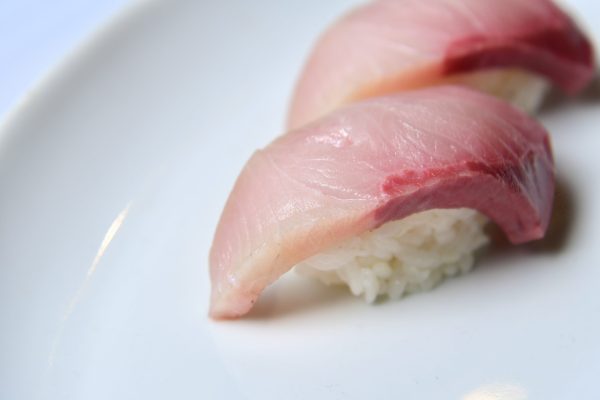 Hamachi farmed yellowtail sushi