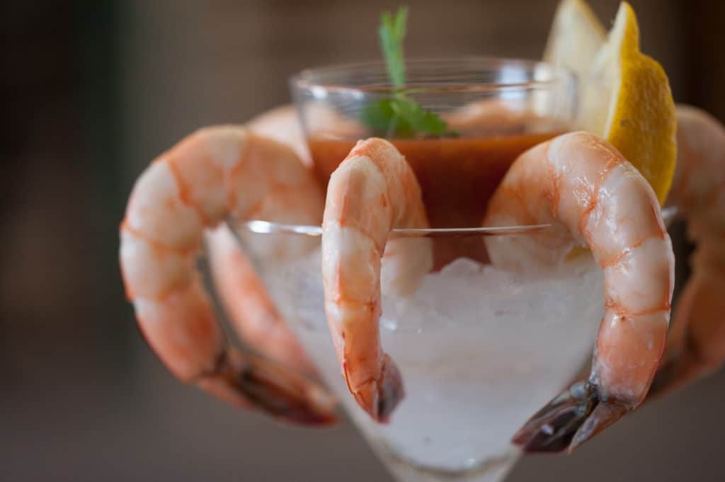 Shrimp as shrimp cocktail