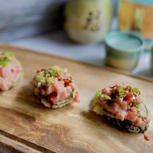 Spicy Tuna Crispy Eggplant Bites